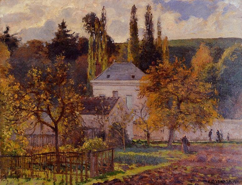 Bourgeois House at L'Hermitage, Pontoise, 1873 by Camille Pissarro