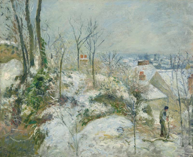 Rabbit Warren at Pontoise, Snow, 1879 by Camille Pissarro