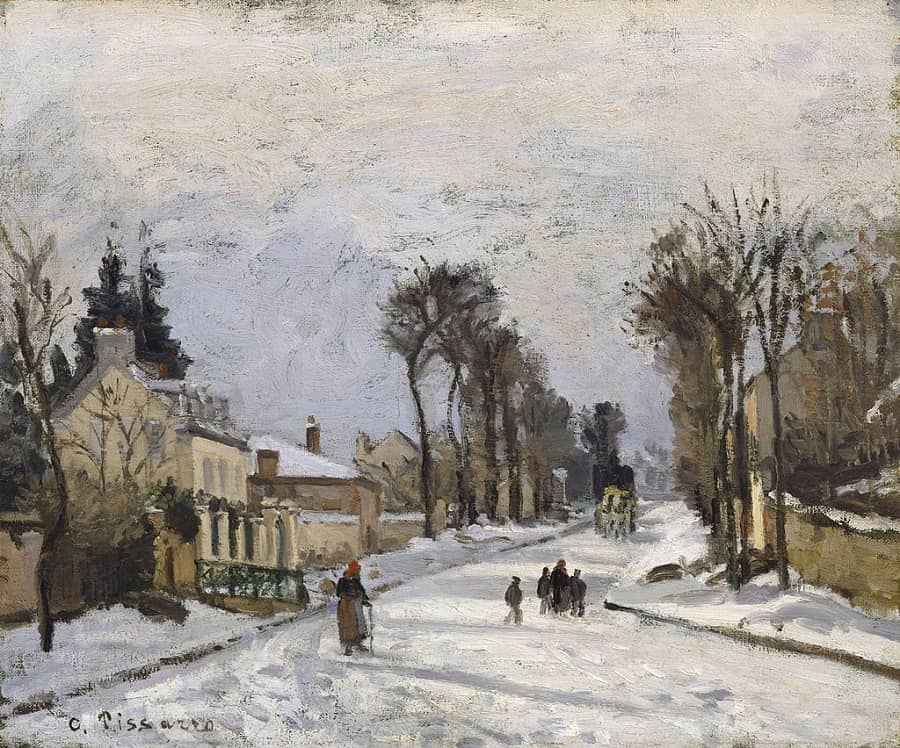The Road to Versailles at Louveciennes, 1869  by Camille Pissarro