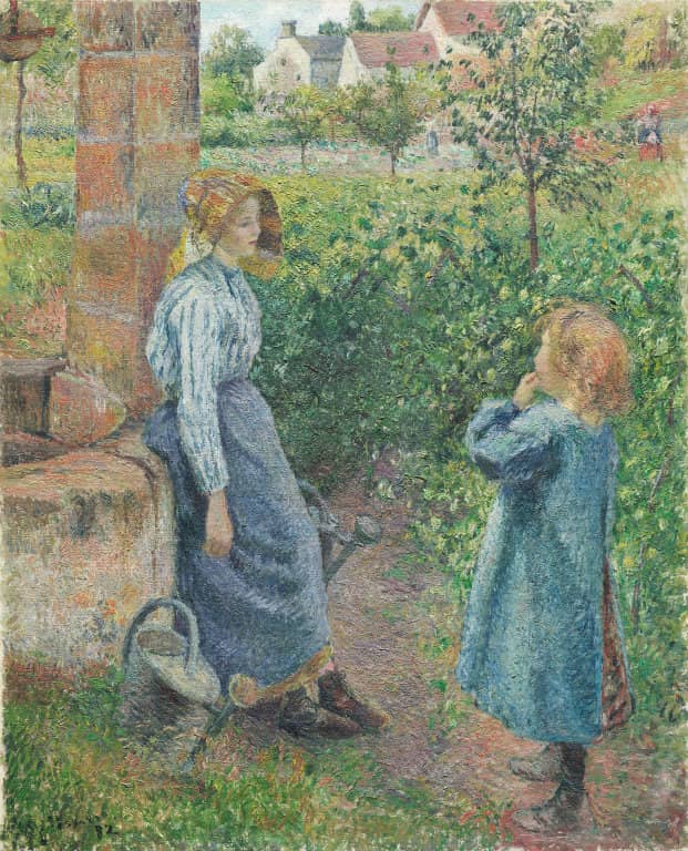 Woman and Child at the Well, 1882 by Camille Pissarro