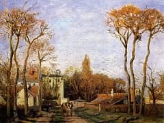 The Entrance to the Village of Voisins by Camille Pissarro
