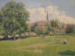 The House of the Deaf Woman and the Belfry at Eragny by Camille Pissarro