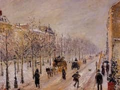 The Outer Boulevards, Snow by Camille Pissarro